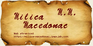 Milica Macedonac vizit kartica
